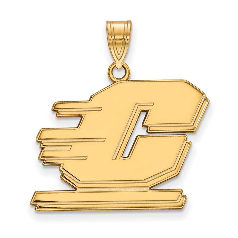 14k Gold Plated Silver Central Michigan U Large Pendant